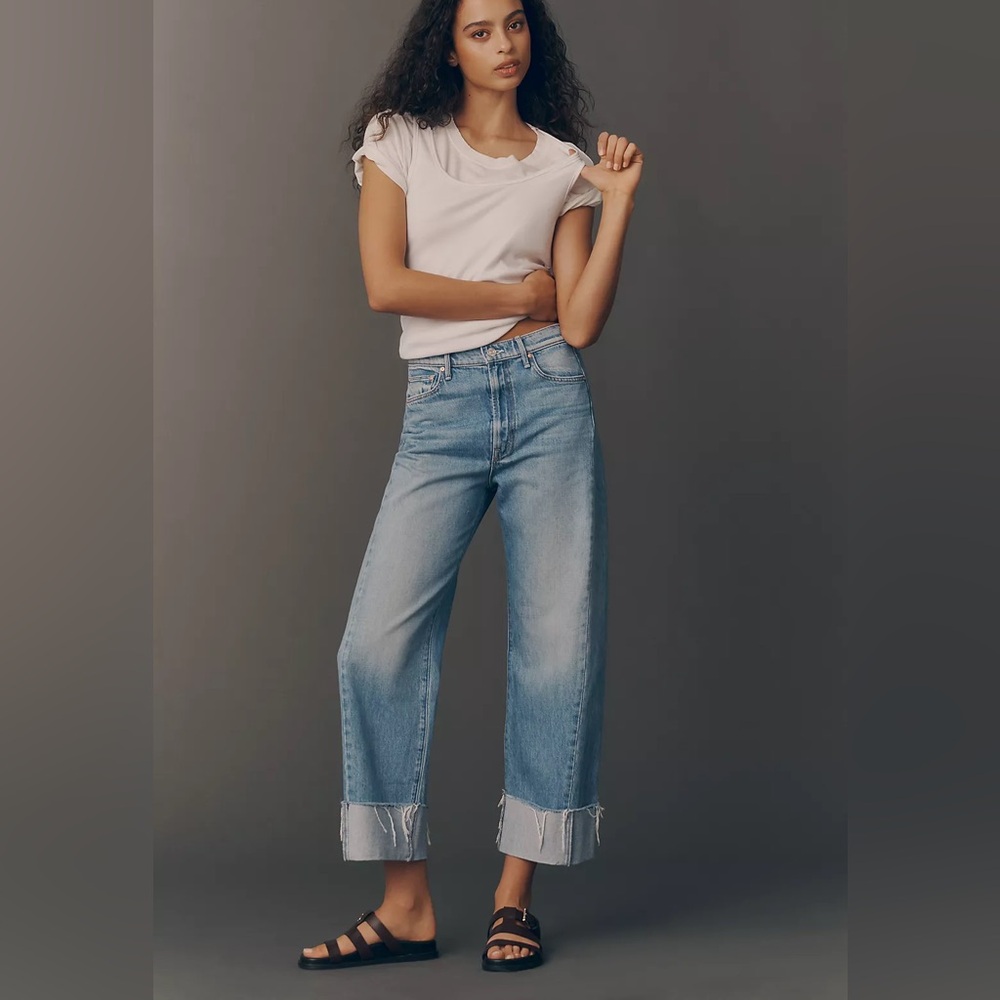 NWT MOTHER Ankle Cuff Fray in Last Bite. Size 29.